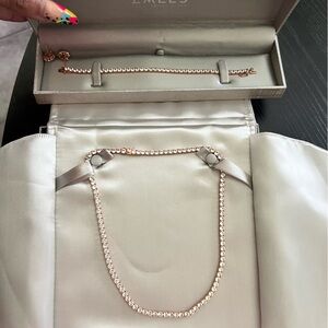 White  and Rose Gold Sapphire Bracelet & Necklace